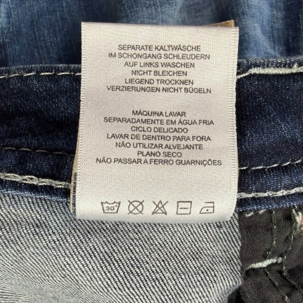 Miss Me Skinny Jeans Womens 31 Angel Wing Embroidered Back Pocket Dark Wash - Picture 10 of 15